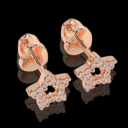 Raudono aukso auskarai "žvaigždutės"