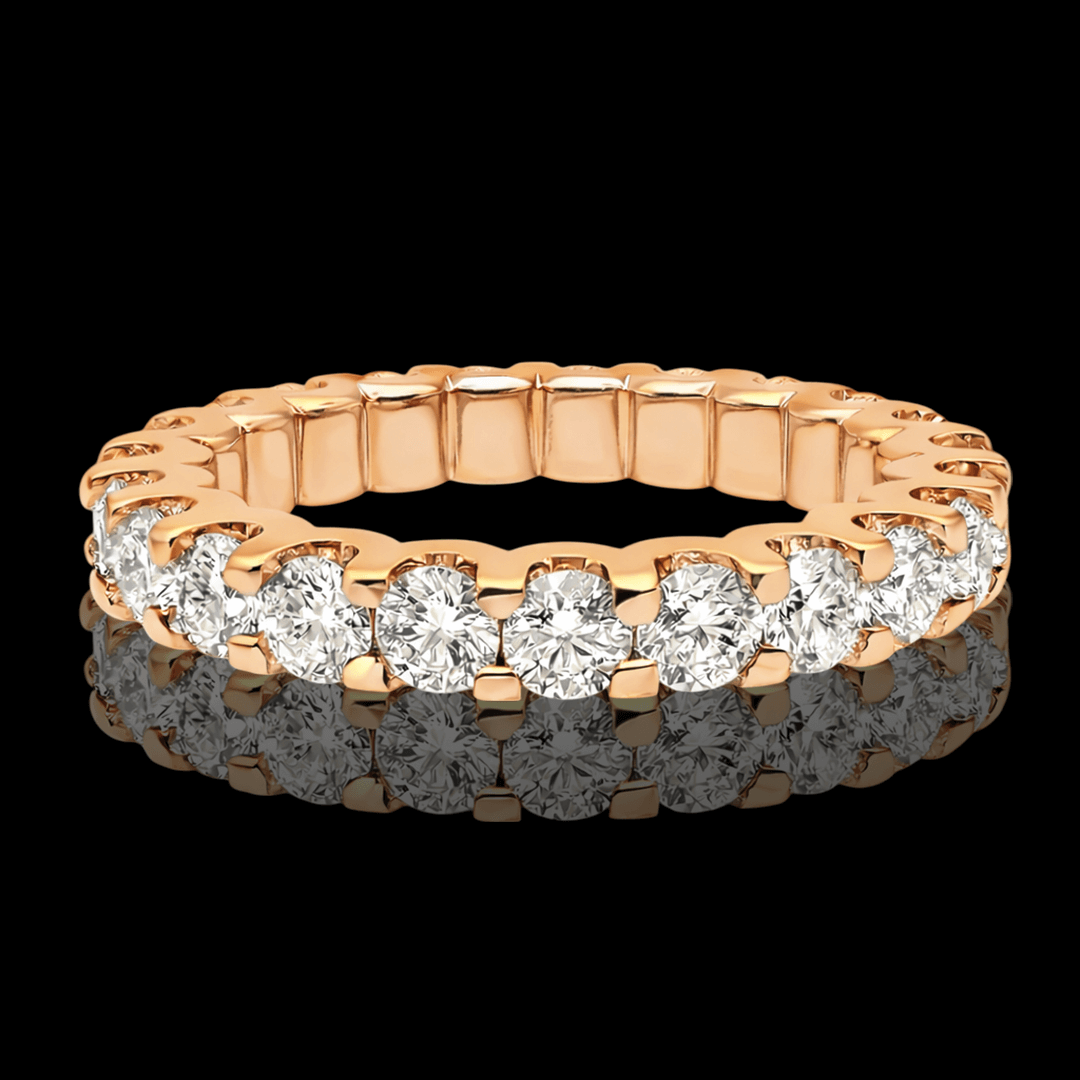 Raudono aukso žiedas su briliantais ratuku