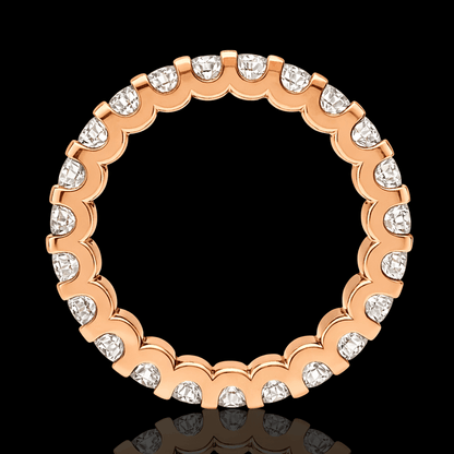 Raudono aukso žiedas su briliantais ratuku