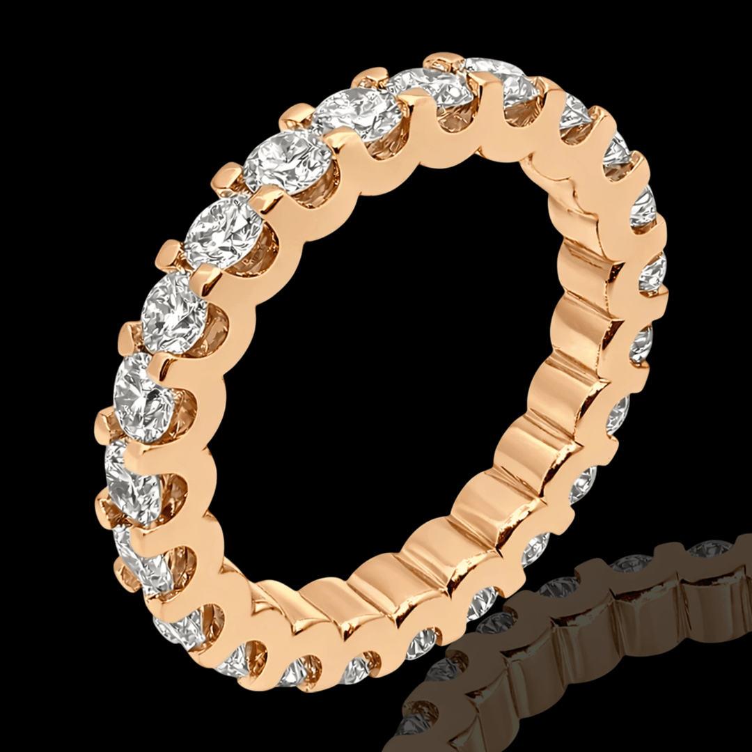 Raudono aukso žiedas su briliantais ratuku