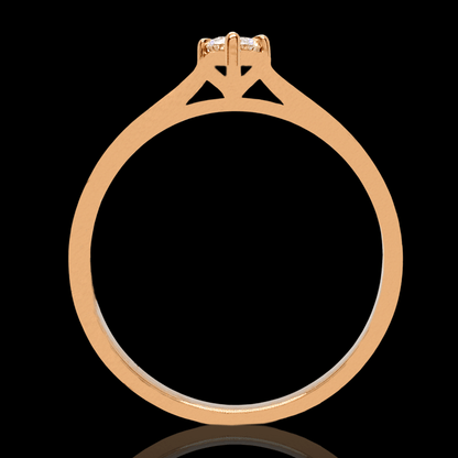 Raudono aukso sužadetuvių žiedas su deimantu