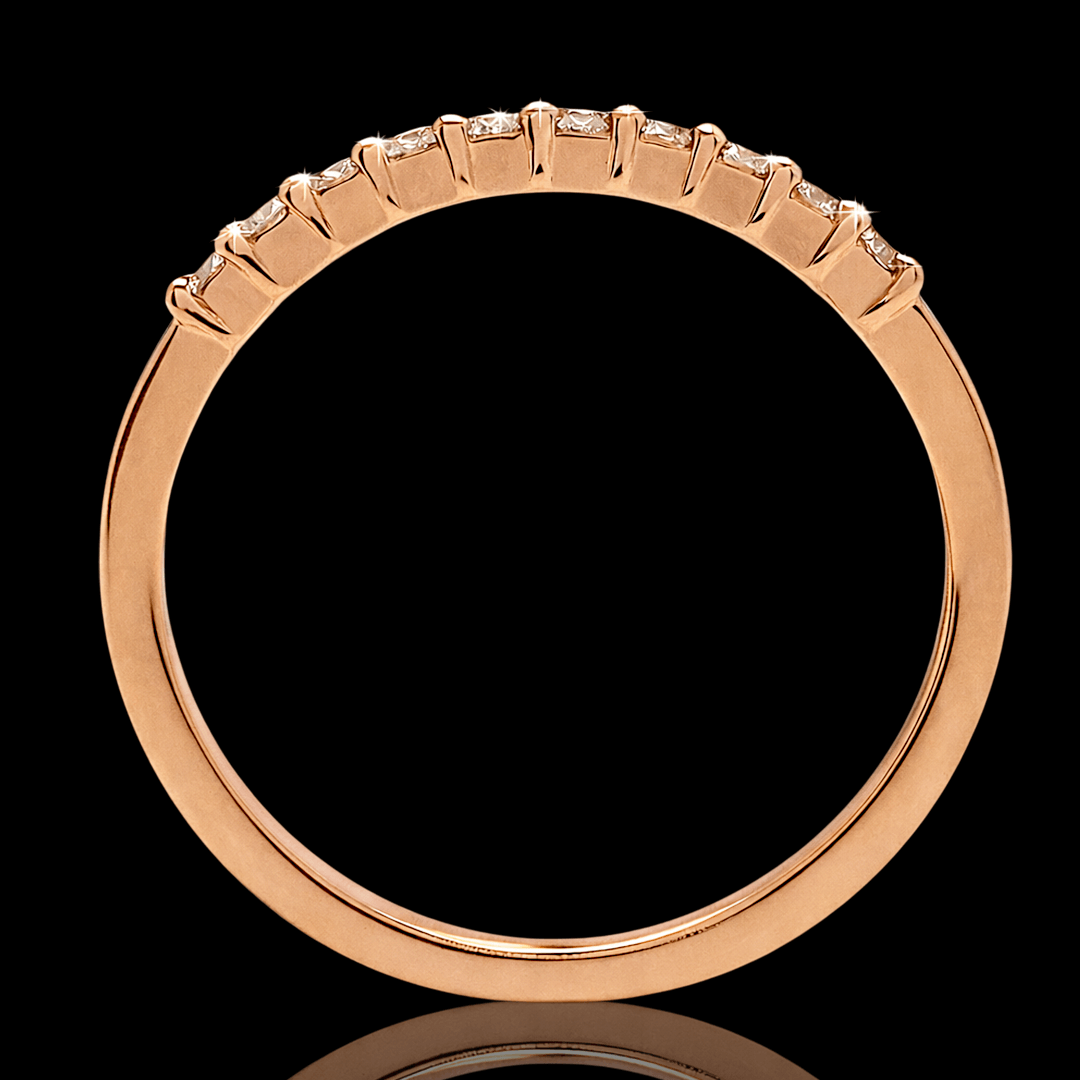 Raudono aukso žiedas su deimantais