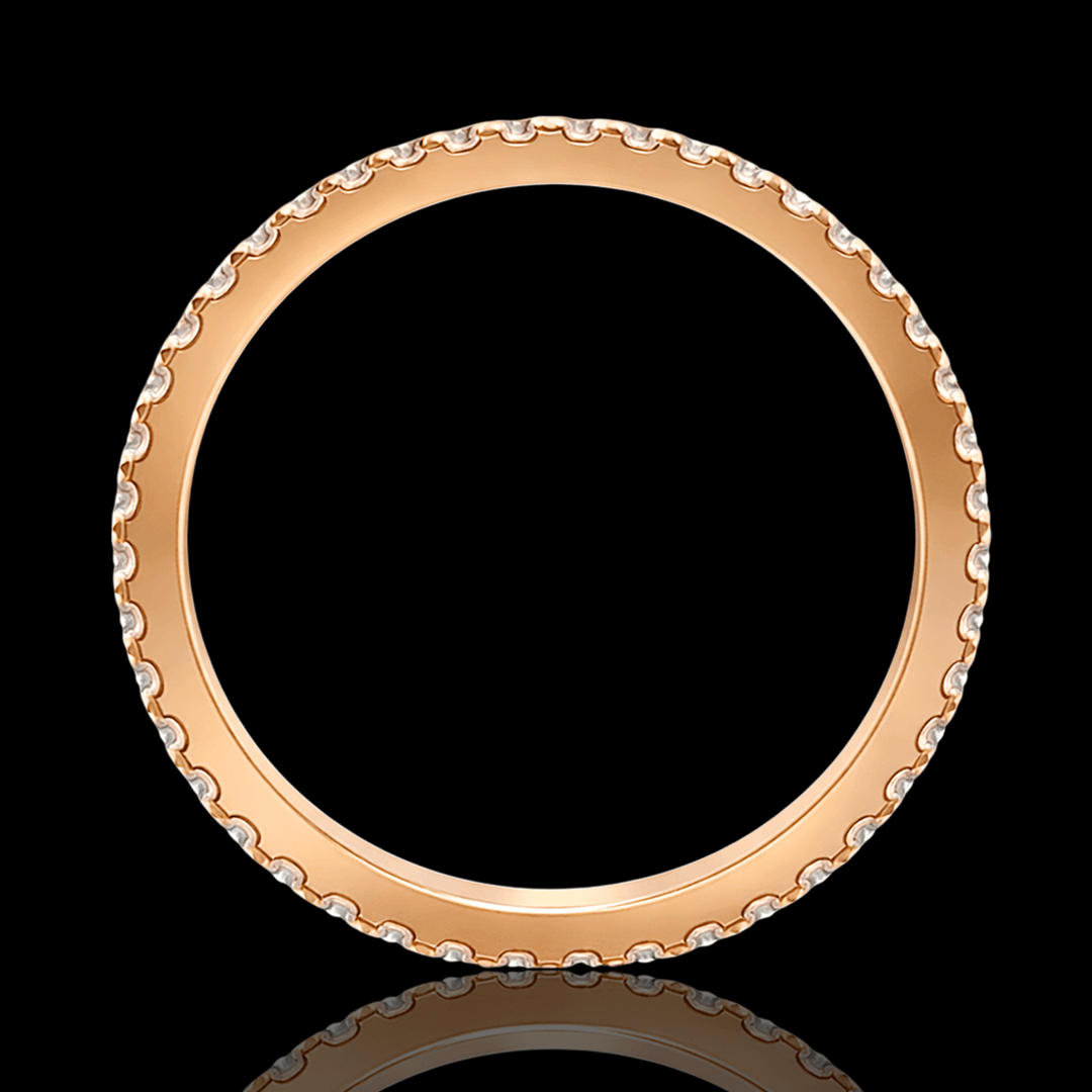 Raudono aukso žiedas su briliantais eilute