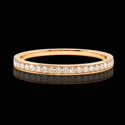 Raudono aukso žiedas su deimantais ratuku