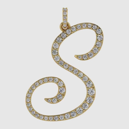 Auksinė grandinėlė su raidele S ir briliantais