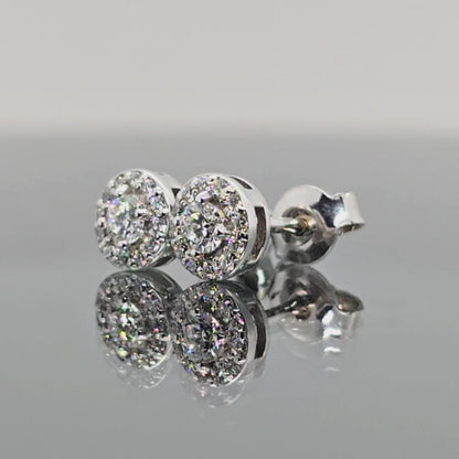 Balto aukso auskarai su deimantais