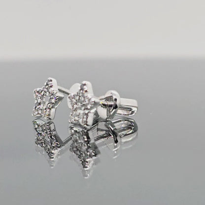 Balto aukso auskarai "žvaigždutės"